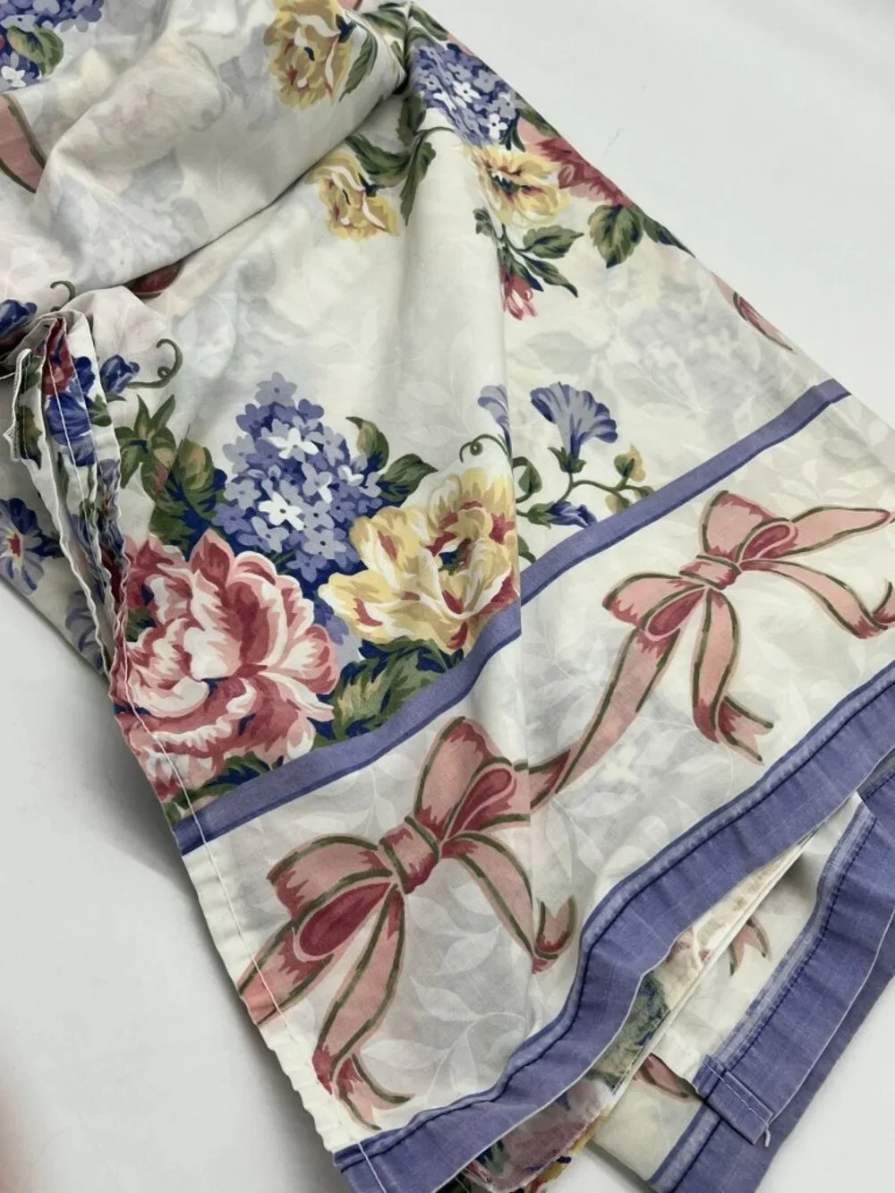 Vintage Cannon Jumeau Floral No Iron Individual Flat Sheet Whimsical Bedding